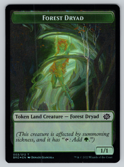 Forest Dryad | Powerstone - FOIL -Double Sided Token - Brother's War MTG - Image 1
