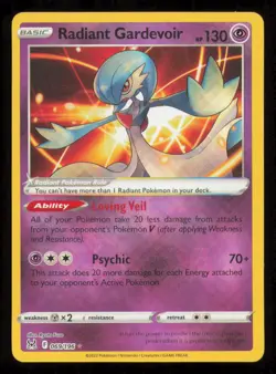 Radiant Gardevoir 069/196 Radiant Rare Lost Origin Pokemon Near Mint - Image 1