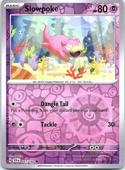 Slowpoke 57/142 Common Stellar Crown Pokemon Reverse Holo Near Mint - Image 1