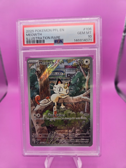 Pokemon TCG Meowth Paldean Fates Illustration Rare Holo 106/094 PSA 10 2025 - Image 1
