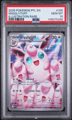 Wigglytuff 105/094 IR Illustration Rare Holo Pokemon Phantasmal Flames PSA 10 - Image 1