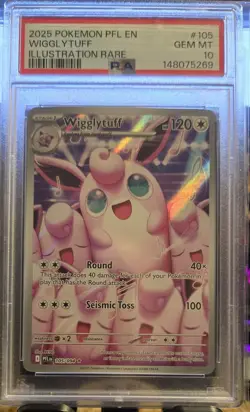 Wigglytuff 105/094 IR Illustration Rare Holo Pokemon Phantasmal Flames PSA 10 - Image 3