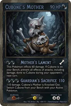 Pokemon Horror Cubone Custom Card - Image 1
