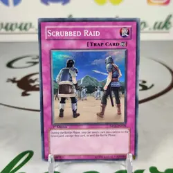 Scrubbed Raid DP09-EN029 1st Edition Super Rare YuGiOh Card Moderately Played MP - Image 1