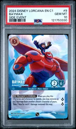 DISNEY LORCANA EN C1-LORCANA CHALLENGE PROMO BAYMAX - ARMORED COMPANION PSA 10 - Image 1
