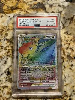 Dragonite VStar Rainbow 081/078 Pokemon Go PSA 10 Pokemon Card - Image 1