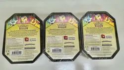 Eevee Evolutions Tin Set Pokemon TCG Vaporeon Flareon Jolteon GX 3 Tins 2019 - Image 4