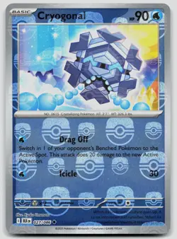 Cryogonal 027/086 Black Bolt Master Ball Pokemon NM - Image 1