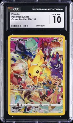 2023 POKEMON CROWN ZENITH #160/159 PIKACHU CGC 10 GEM MINT - Image 1