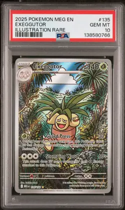 2025 POKEMON MEG EN-MEGA EVOLUTION ILLUSTRATION RARE #135 EXEGGUTOR PSA 10 - Image 1