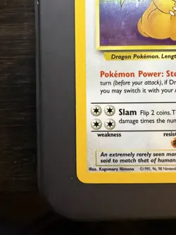 1999 Pokemon TCG Fossil Unlimited Dragonite Holo 4/62 LP - Image 5