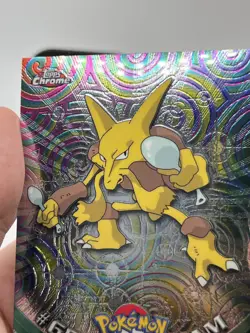 2000 Topps Chrome Pokemon Card Alakazam #65 NM-LP+ Condition - Image 4