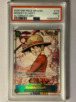 2025 One Piece Monkey D Luffy OP13-118 Carrying On His Will Alt Art PSA 9 - Image 1