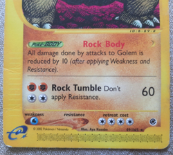 Pokemon - Golem E-Card Expedition Set no Holo ENG 49/165 Rare Vintage Cards - Image 3
