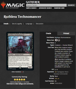 2022 MTG Magic The Gathering NEC Kamigawa Neon Dynasty #56 Ruthless Technomancer - Image 3
