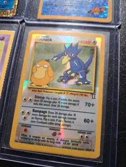 Pokemon WOTC 4 Card Lot Golduck Psyduck Holo VINTAGE VENDING MACHINE STICKERS - Image 4
