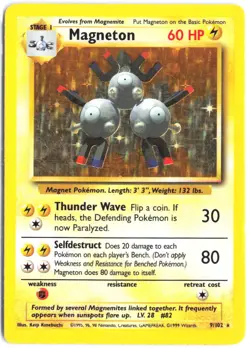 Magneton 9/102 Holo Holo Rare Base Set Unlimited Pokemon MP - Image 1