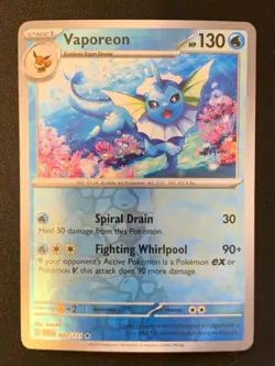 Vaporeon 22/131 Reverse Holo Rare Prismatic Evolutions Pokemon TCG NM - Image 1