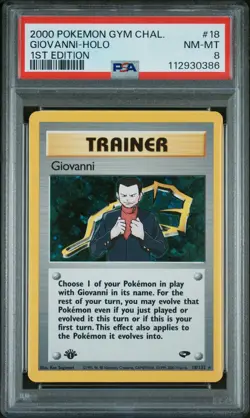 Pokemon Giovanni Gym Challenge 1st Edition Holo Rare #18 PSA 8 - Image 1