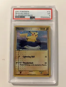 Pokemon Pikachu Pop Series 5 12/17 PSA 5 EX Inverted Back - Image 1