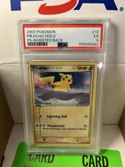 Pokemon Pikachu Pop Series 5 12/17 PSA 5 EX Inverted Back - Image 3