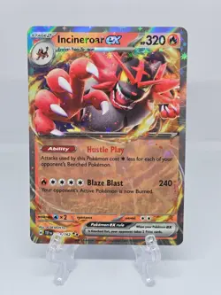 034/162 INCINEROAR | DOUBLE RARE EX | TEMPORAL FORCES POKEMON CARD - Image 1