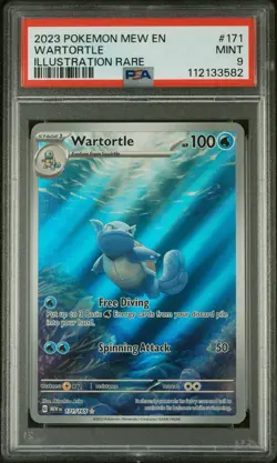 Pokemon TCG Wartortle 171/165 Illustration Rare, Scarlet & Violet 151 PSA 9 - Image 1