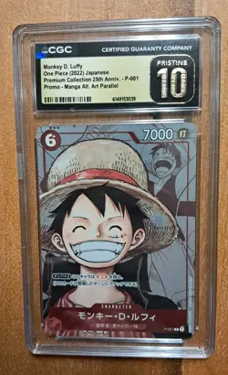 2025 One Piece JPN Monkey D Luffy 25th Anniv P-001 Manga Alt Art CGC 10 Pristine - Image 1