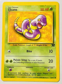 Ekans 56/82 Team Rocket Pokemon TCG Common WOTC Card LP SEE DESCRIPTION - Image 1