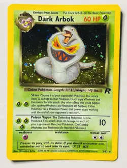 Dark Arbok Holo Rare 2/82 Team Rocket LP WOTC Pokemon TCG Card SEE DESCRIPTION - Image 1