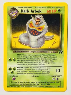 Dark Arbok 19/82 Team Rocket Pokemon TCG Non-Holo Rare Card LP SEE DESCRIPTION - Image 1