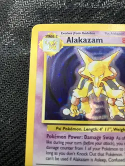 Pokemon TCG Alakazam Base Set Holo Card 1/102 Unlimited Holo Rare Mp - Image 4