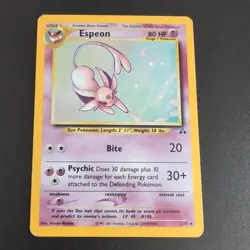 Pokemon Espeon Neo Discovery TCG 1/75 Holo Unlimited Rare Card MP Condition - Image 1