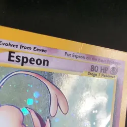 Pokemon Espeon Neo Discovery TCG 1/75 Holo Unlimited Rare Card MP Condition - Image 2