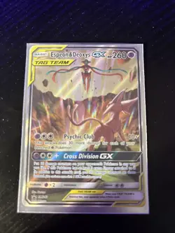 Pokemon TCG Espeon & Deoxys GX SM240 Black Star Promo Holo Card - Image 1