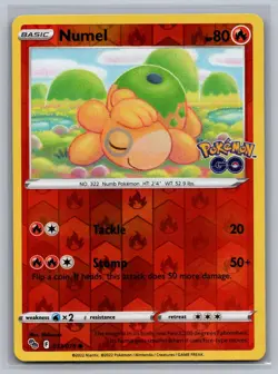 Numel 013/078 Common Pokemon GO Pokemon Reverse Holo Near Mint - Image 1