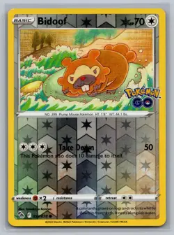 Bidoof 059/078 Common Pokemon GO Pokemon Reverse Holo Near Mint - Image 1