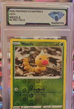 Pokemon TCG Champions Path Weedle 02/73 Reverse Holo English DSG 9 Graded - Image 1