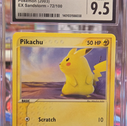 Pokemon TCG Pikachu EX Sandstorm 72/100 Regular Basic 50 HP Common CGC 9.5 2003 - Image 1