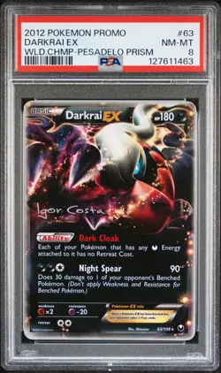 Pokemon Darkrai EX 63/108 World Championship Pesadelo Prism Promo PSA 8 NM-MT - Image 1