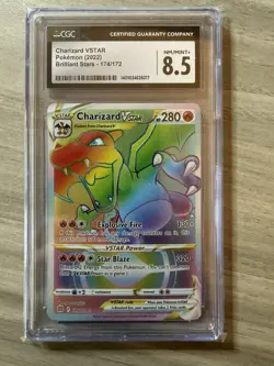Pokemon Charizard V Star Rainbow Secret Rare 174/172 CGC 8.5 Mint Brilliant Star - Image 1