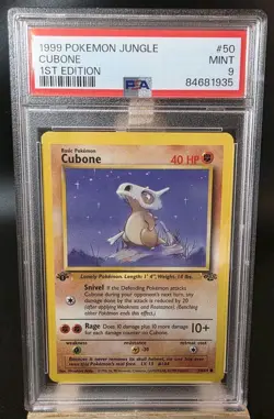 Pokemon TCG Cubone Jungle Card 50/64 1st Edition Common PSA 9 MINT - Image 1