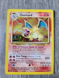 Pokemon 1999 SPANISH Charizard Base Set Rare Holo 4/102 PSA WORTHY Near Mint - Image 5