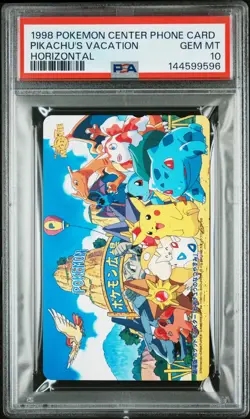 1998 POKEMON CENTER PHONE CARD HOR PIKACHU'S VACATION PSA 10 - Image 1