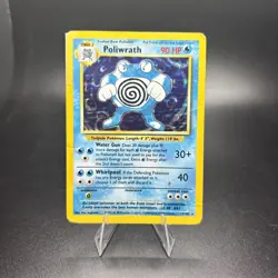 Poliwrath 13/102 Holo Base Set Unlimited DMG Pokemon Card Vintage -g - Image 1