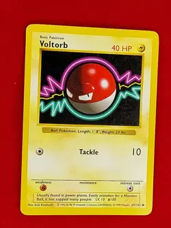VOLTORB *MISPRINT-"MONSTER BALL"* RARE BASE SET 1999 POKEMON CARD PC-101 - Image 3