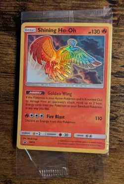 Pokemon 2017 🌈 Shining Ho-Oh #SM70 Black Star Promo Holo ✨ Sealed Promo - Image 2