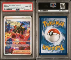 2024 POKEMON TWM EN-TWILIGHT MASQUERADE SPECIAL ILLUSTRATION RARE KIERAN PSA 10 - Image 3