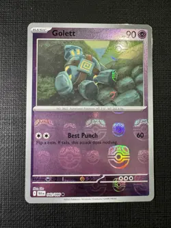 Pokemon Black Bolt English Golett Master Ball Holo 042/086 NM - Image 1