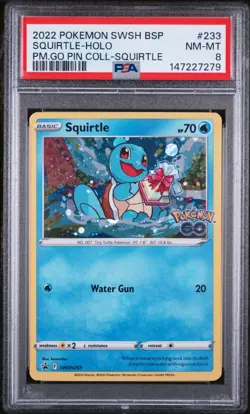 2022 POKEMON SWSH BLACK STAR PROMO #233 SQUIRTLE-HOLO PSA 8 - Image 1